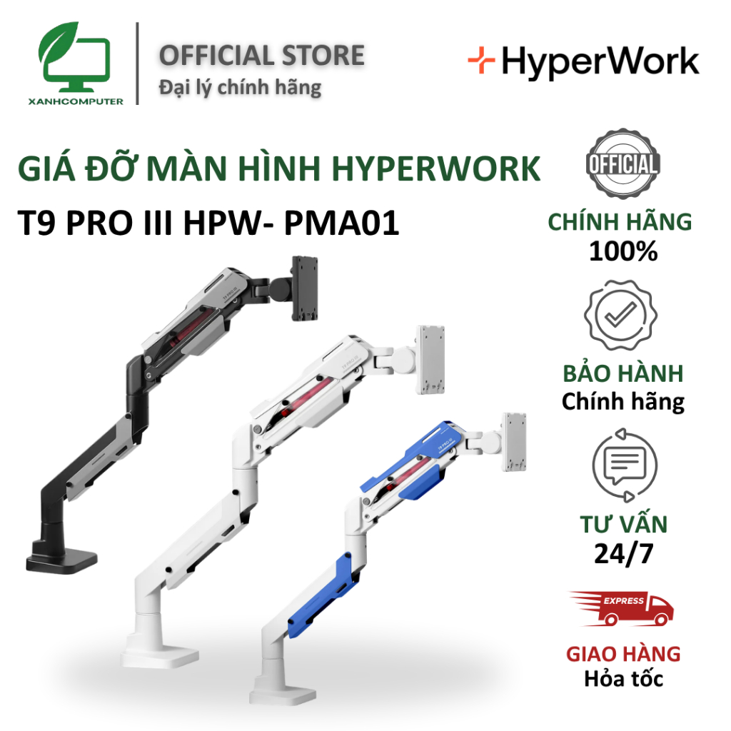 Giá đỡ màn hình HyperWork HyperWork T9 Pro III HPW- PMA01 - Hàng Chính Hãng