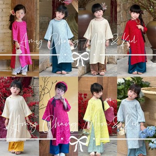 💗Hỏa Tốc-Tặng Cài💗 Bộ Áo Dài Bé Gái Vải Gấm Cao Cấp, Bao Gồm Áo, Quần,(Ảnh Shop Chụp)