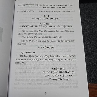 Sách - Bộ luật dân sự năm 2015 (CA)