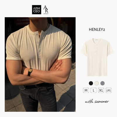 Áo thun gân Harley2 ARMCEO cotton hàn siêu mát đứng form tôn dáng - ART09