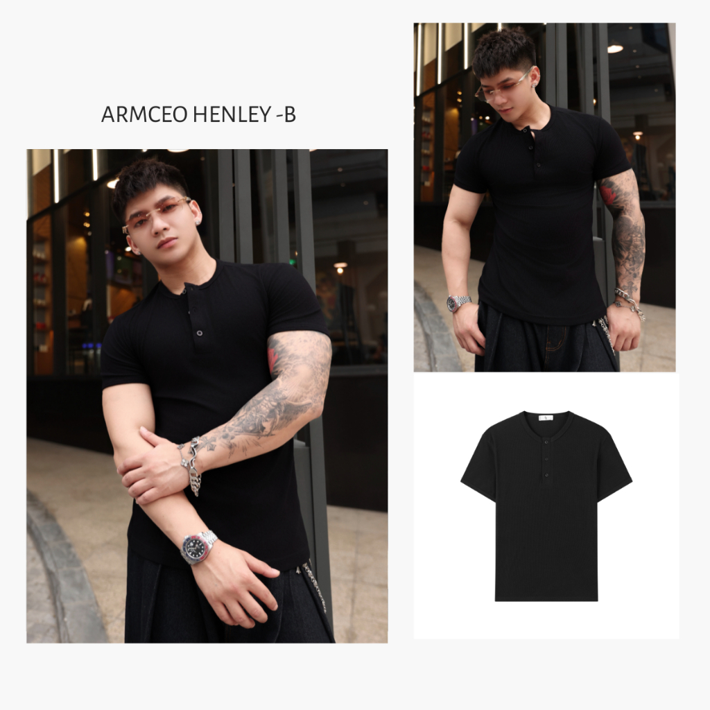 Áo thun gân Harley2 ARMCEO cotton hàn siêu mát đứng form tôn dáng - ART09 | BigBuy360 - bigbuy360.vn