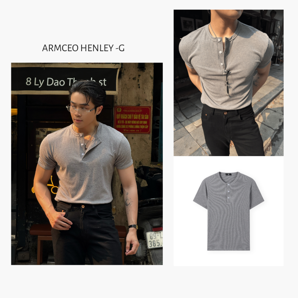 Áo thun gân Harley2 ARMCEO cotton hàn siêu mát đứng form tôn dáng - ART09 | BigBuy360 - bigbuy360.vn