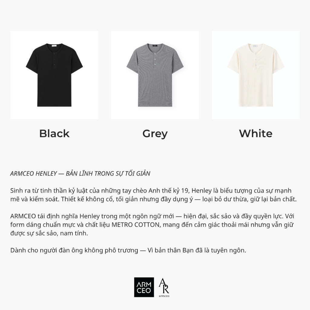 Áo thun gân Harley2 ARMCEO cotton hàn siêu mát đứng form tôn dáng - ART09 | BigBuy360 - bigbuy360.vn