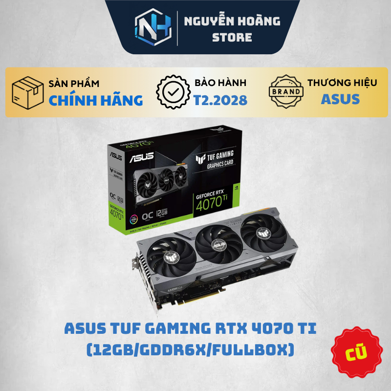 VGA card màn hình Asus RTX 4070Ti TUF Gaming 12GB cũ