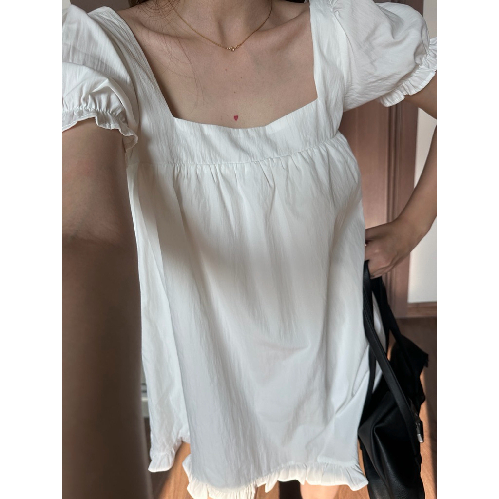 ĐẦM CỔ VUÔNG TAY PHỒNG - ĐẦM DÁNG BABYDOLL CỔ VUÔNG TIỂU THƯ | BigBuy360 - bigbuy360.vn