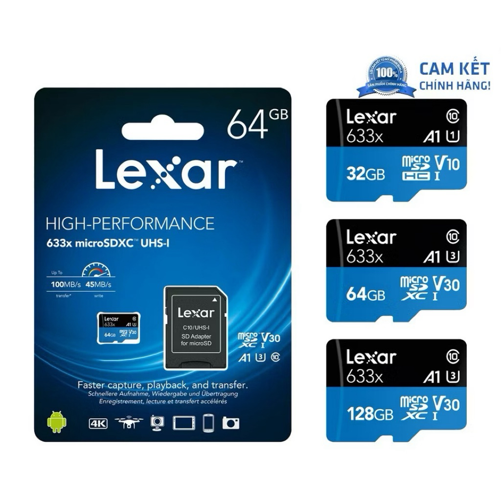 Thẻ nhớ xịn chính hãng Lexar 32G