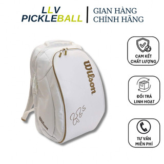 Balo Wilson Federer DNA trắng kem - Balo Thể Thao Tennis Pickleball cầu lông cao cấp