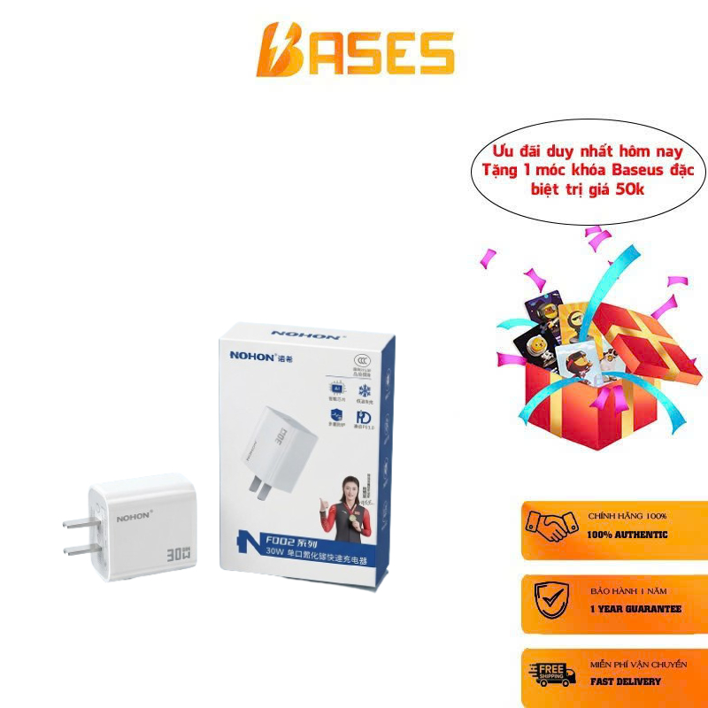Củ sạc nhanh 30W hãng NOHON, có chứng chỉ CCC