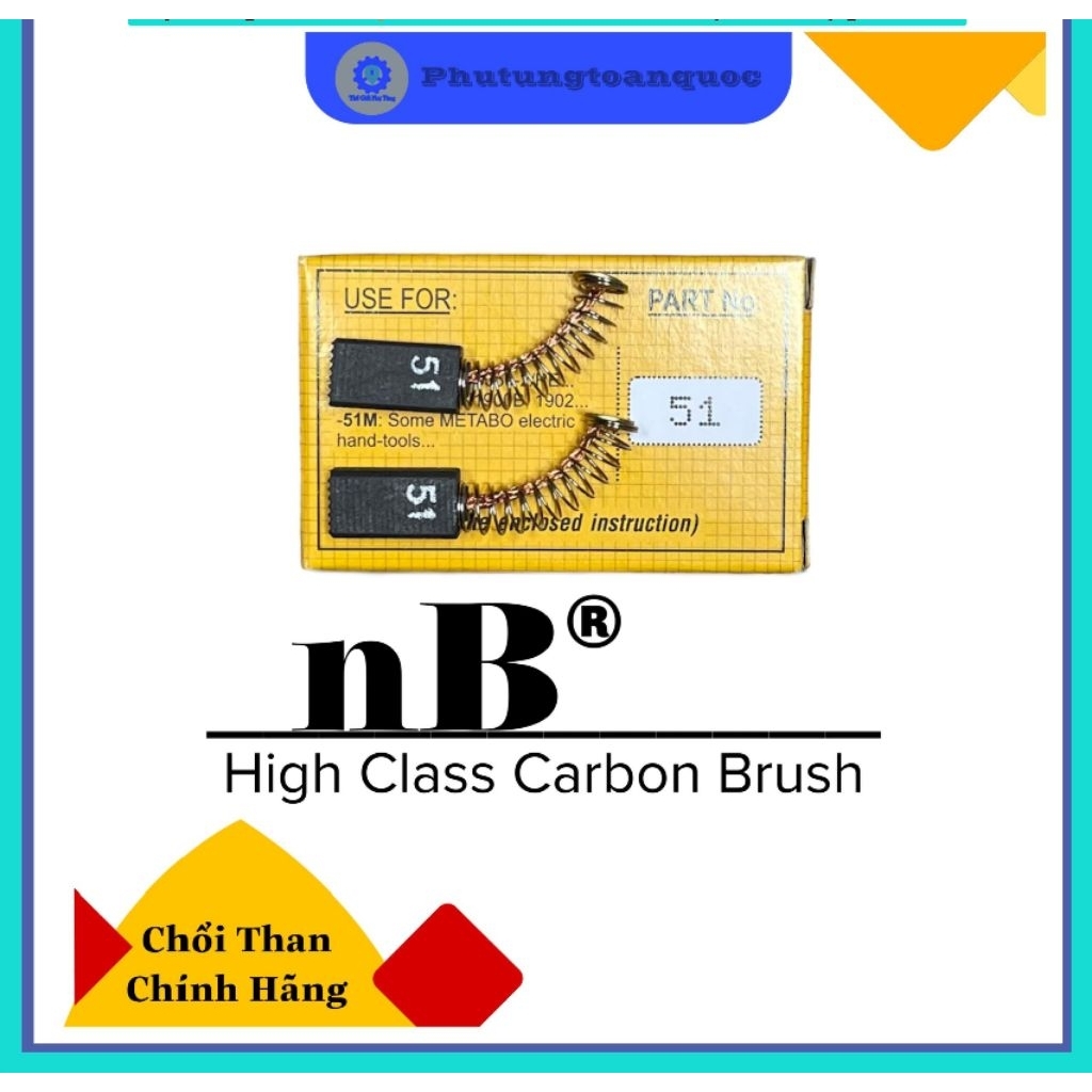 Chổi Than NB 51 Sử Dụng Cho Máy Khoan Bosch GSH550 Máy Đánh Cạnh Makita M3700 Máy Mài Makita GA6020