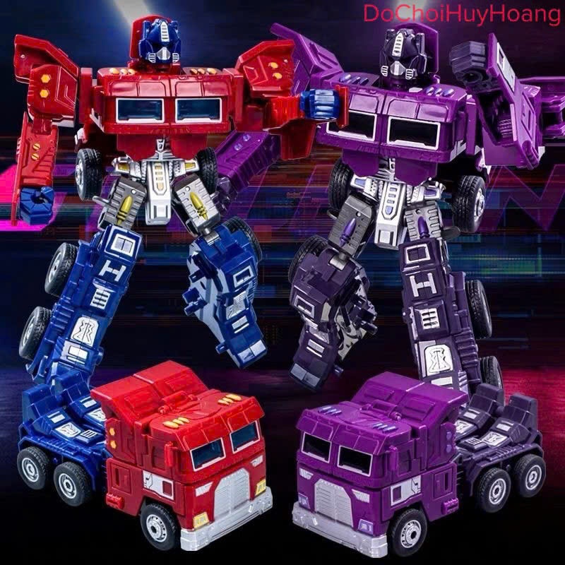 Mô hình robot optimus biến đổi thành xe oto cao 17cm