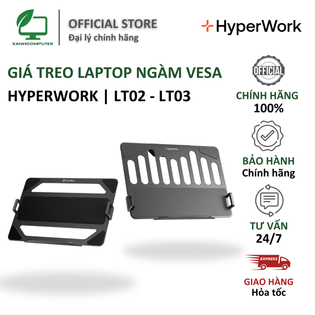 Giá treo laptop ngàm Vesa HyperWork | LT02 - LT03