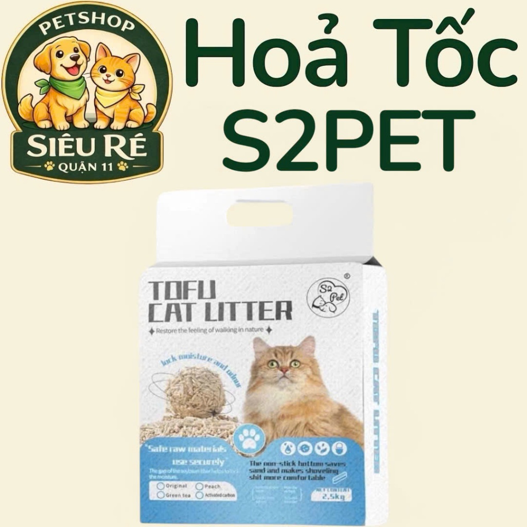 [GÓI 2.5KG] CÁT TOFU S2 PET GÓI 2.5KG - S2PET -