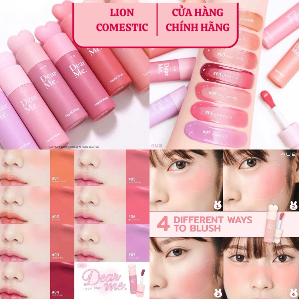 [4U2] Má Hồng Kem 4U2 Dear Me Liquid Blush – Mịn Lì Tự Nhiên, Dễ Tán, Lên Màu Chuẩn, Má Hồng Trong T