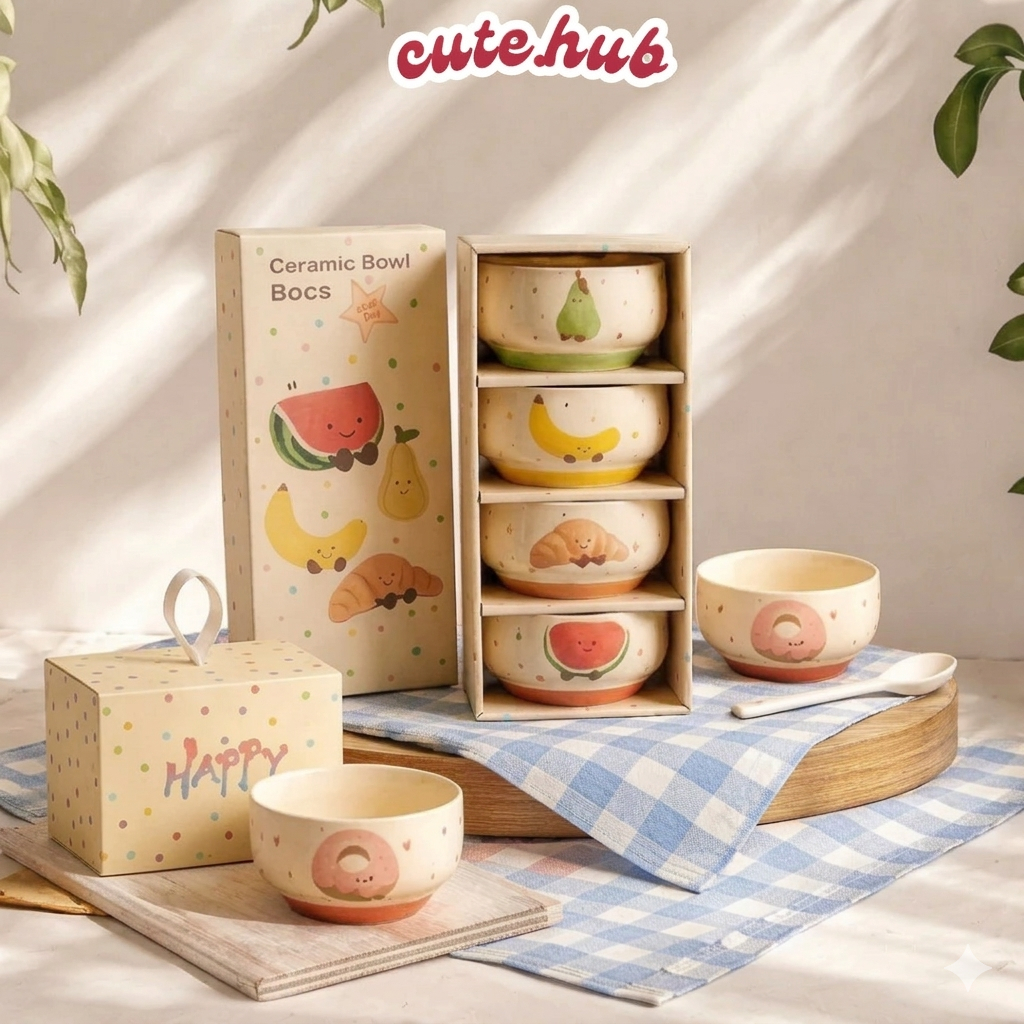[Kèm hộp quà] Bát sứ cute quà tặng sinh nhật ngày kỉ niệm