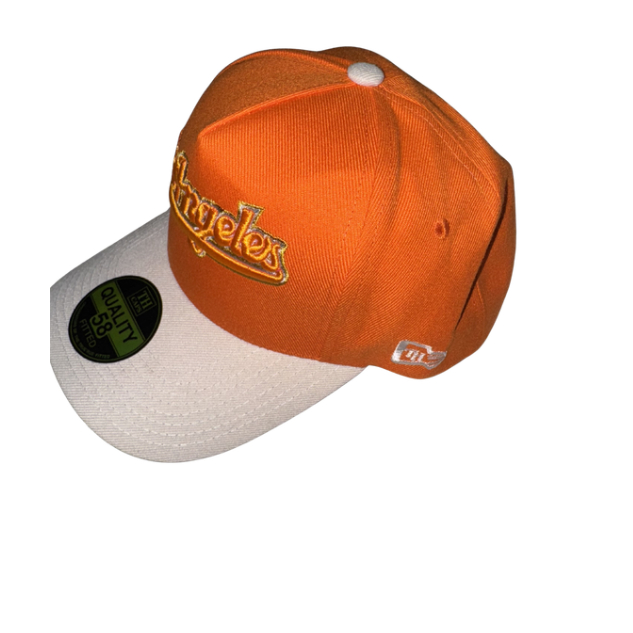 Mũ Snapback Cam Trắng Thêu Chữ Angeles Phong Cách Streetwear