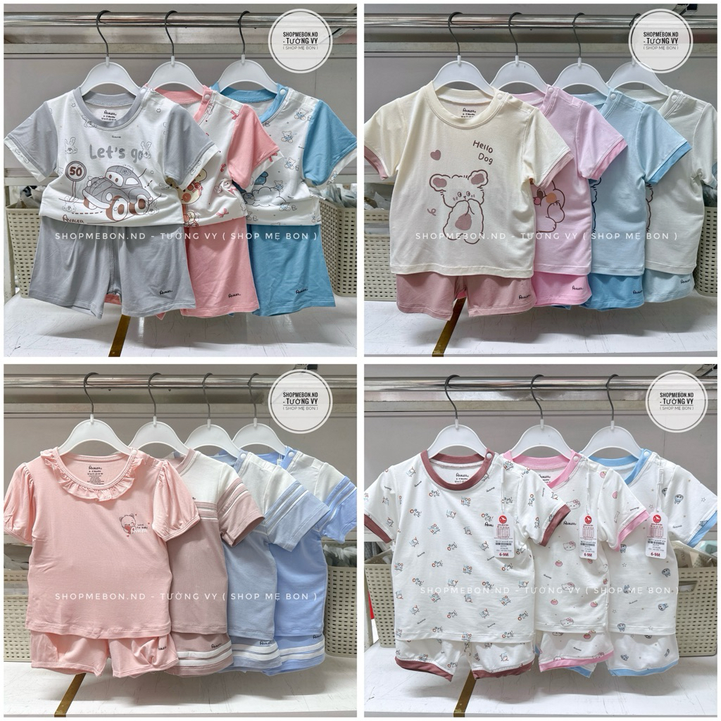 [ Avaler ] Bộ cộc tay Avaler sợi tre hàng chính hãng cho bé trai bé gái