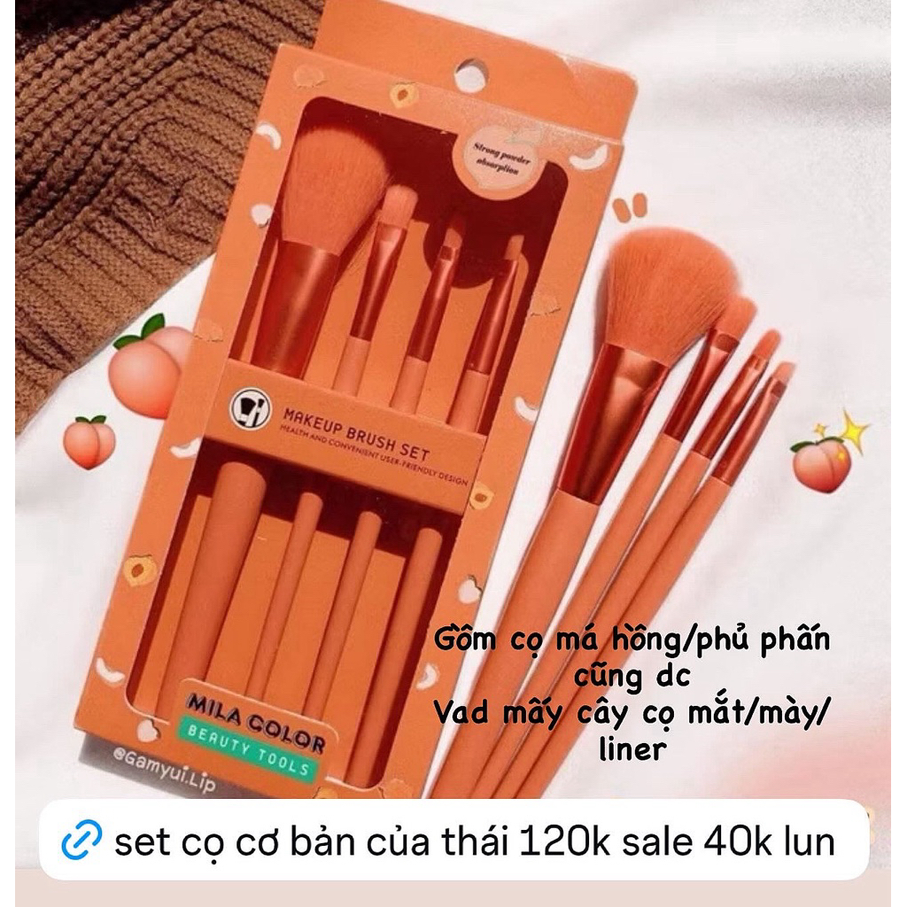 SET CỌ 4 CÂY MAKE UP CƠ BẢN MILA COLOR THÁI (vỏ hộp móp)