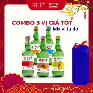 COMBO 5 chai Soju Rice+ – Mix vị tự do
