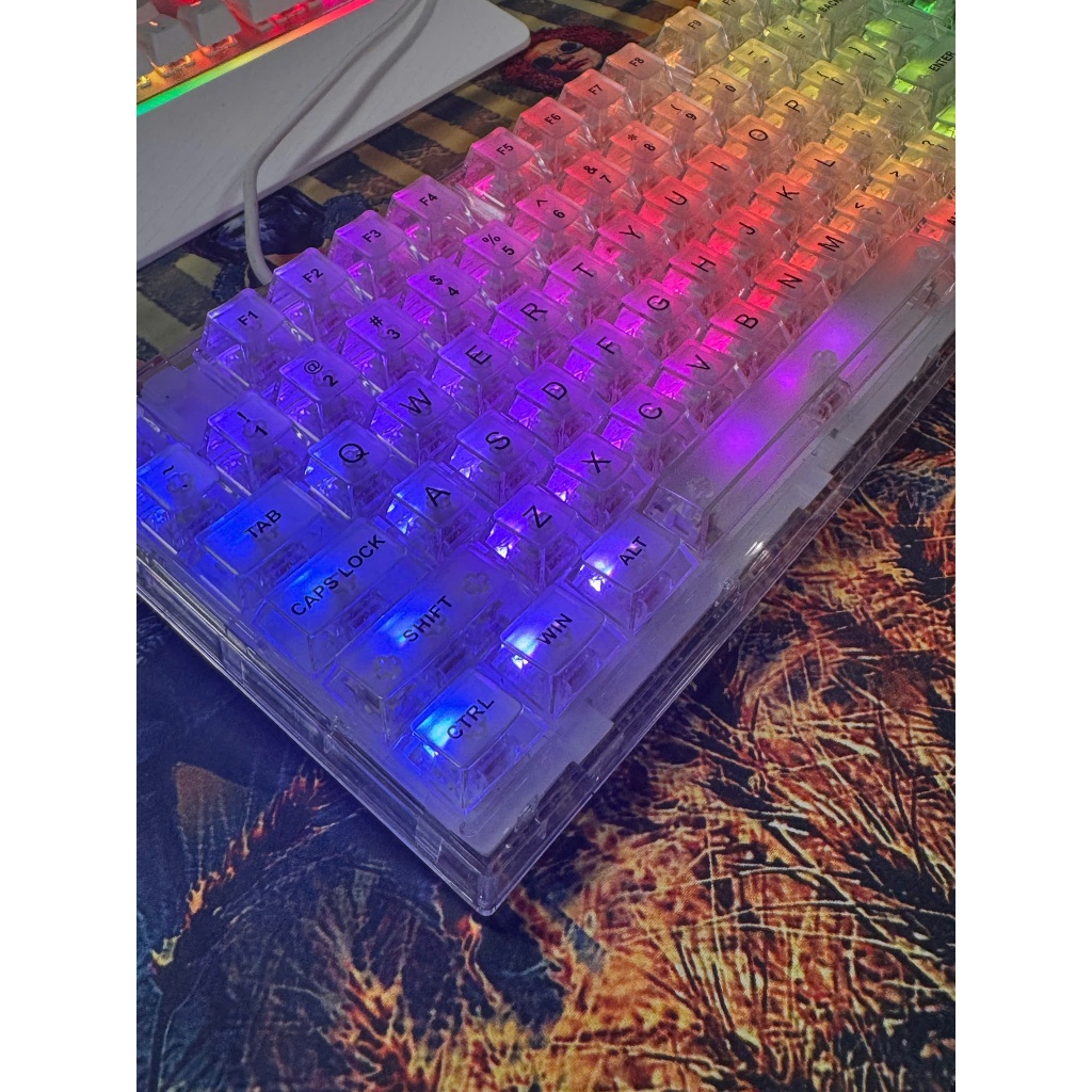 Bàn phím cơ XINMENG X75 có dây trong suốt LED RGB 3 chê độ
