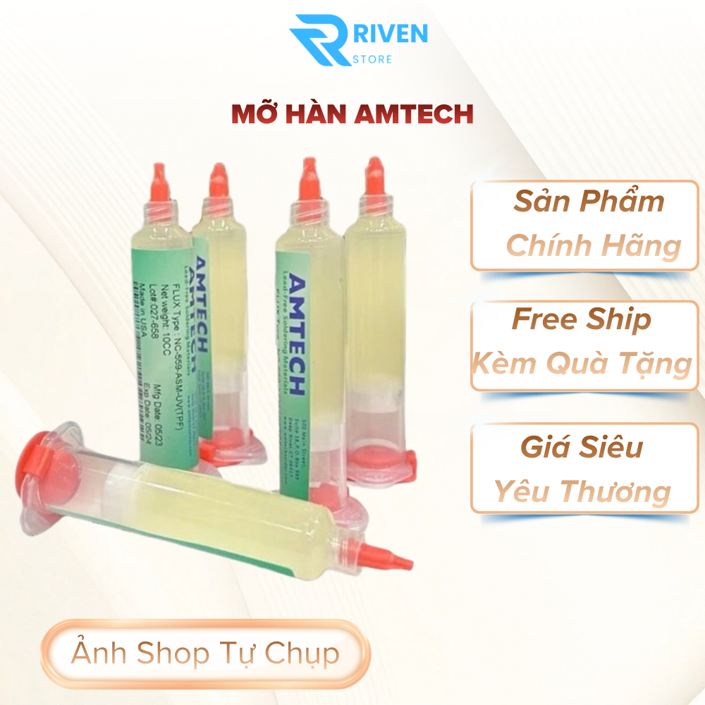 Mỡ Hàn AMTECH Dạng Tuýp Hàng Cao Cấp, Ít Khói, Trợ Nhiệt Tốt, Mỡ Hàn Không Độc Hại