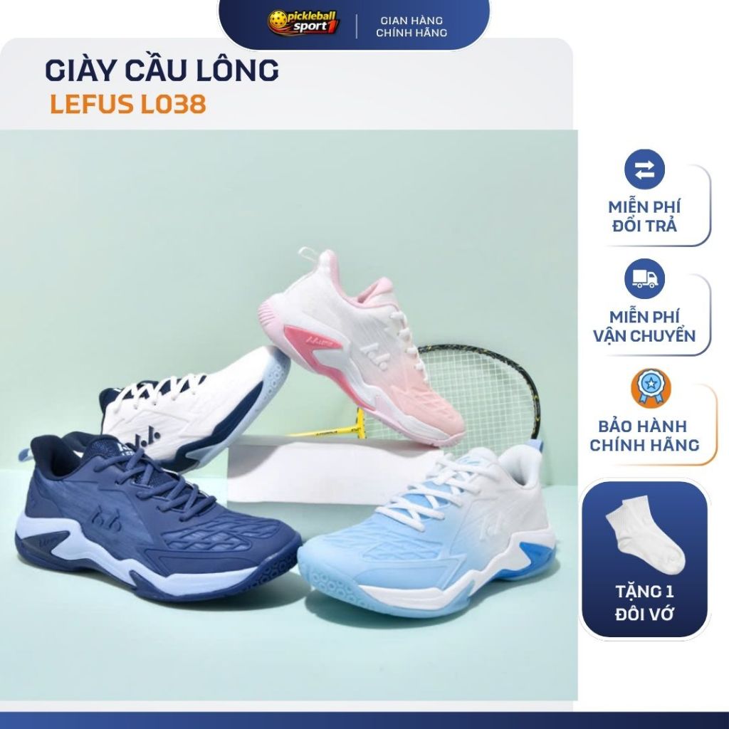 [Tăng 1 Size ] Giày Lefus L038 Chính Hãng - Giày Cầu Lông Đế Carbon TPU Chống Lật,Thoáng Khí