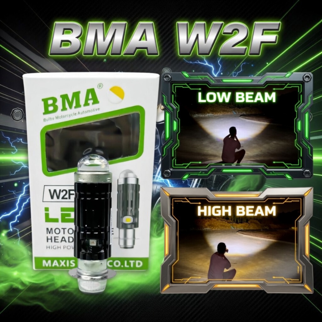 Đèn Pha Bi Cầu Mini BMA W2F Công Suất 30W, Gắn Cho Các Dòng Xe Chân M5, Wave, Dream - Bảo Hành 1 Năm