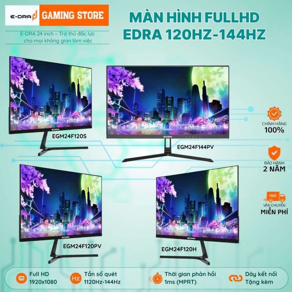 Màn Hình Gaming-Văn Phòng E-DRA EGM24F120S/EGM24F120H/EGM24F144PV/ 24inch/FHD/IPS/1ms-Chính Hãng | BigBuy360 - bigbuy360.vn