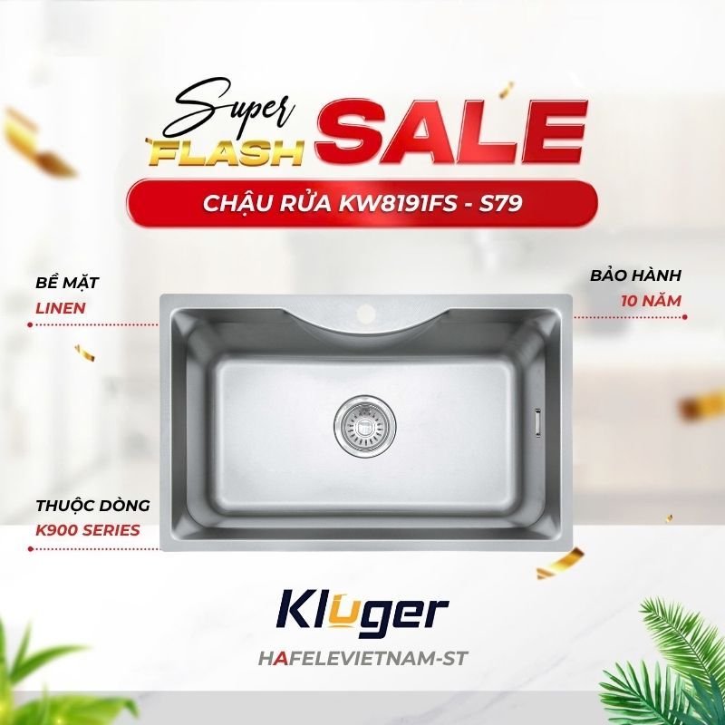 Chậu rửa chén Kluger KW8191FS - S79 Giải Pháp Rửa Chén Không Ồn Cho Căn Hộ Hiện Đại