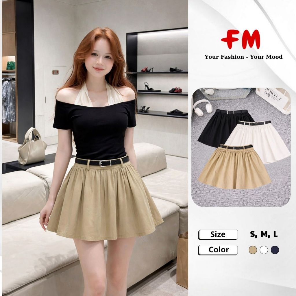 Chân Váy Ngắn Dáng A Nữ FMSTYLE – Chít Ly Lưng Bảng Tôn Dáng Thanh Lịch 26011005