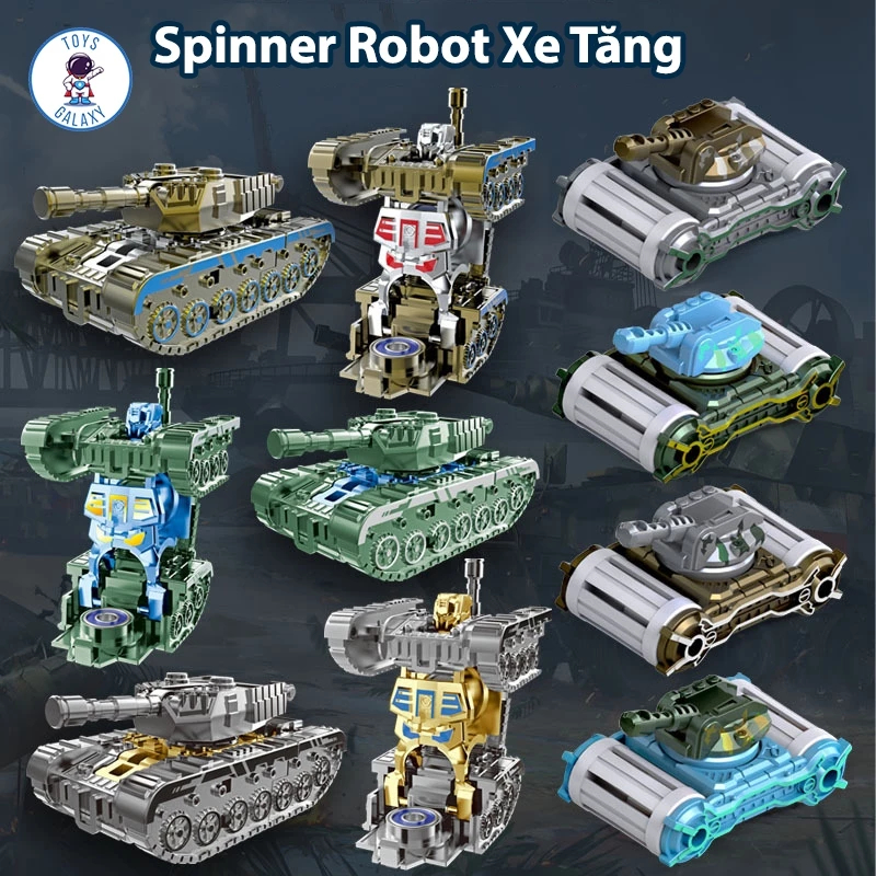 Đồ Chơi Con Quay Spinner Xe Tăng Biến Hình Robot, Con Quay Hồi Chuyển Fidget Spinner | Con Quay Biến