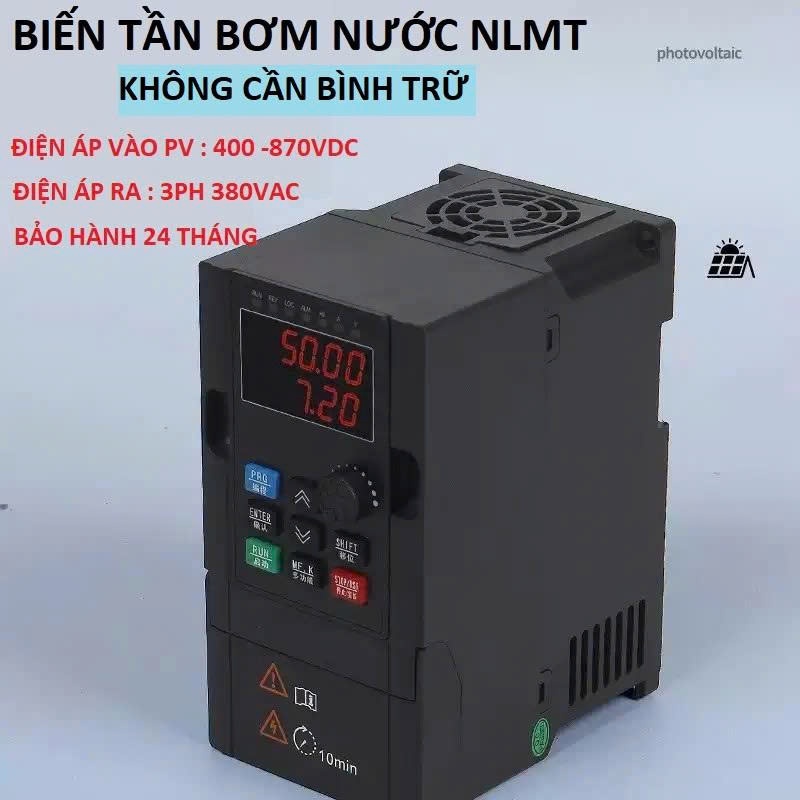 Biến Tần CAF550 Chạy Bơm NLMT Vào DC,AC Ra AC 3 Pha 380V