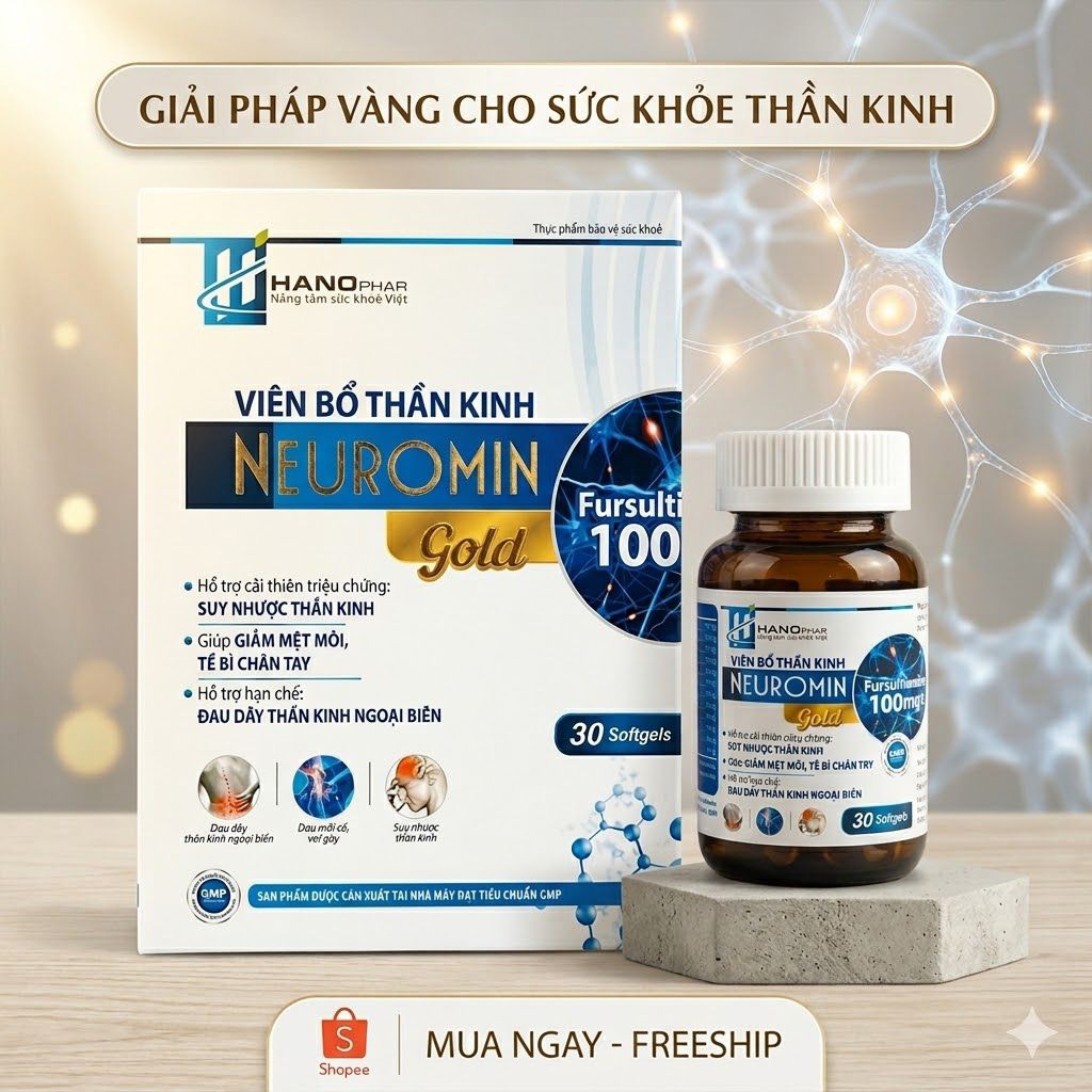 [Hộp 30 viên] Viên Bổ Thần Kinh NEUROMIN , Giúp giảm đau dây thần kinh, tê bì tay chân , hoa mắt chó