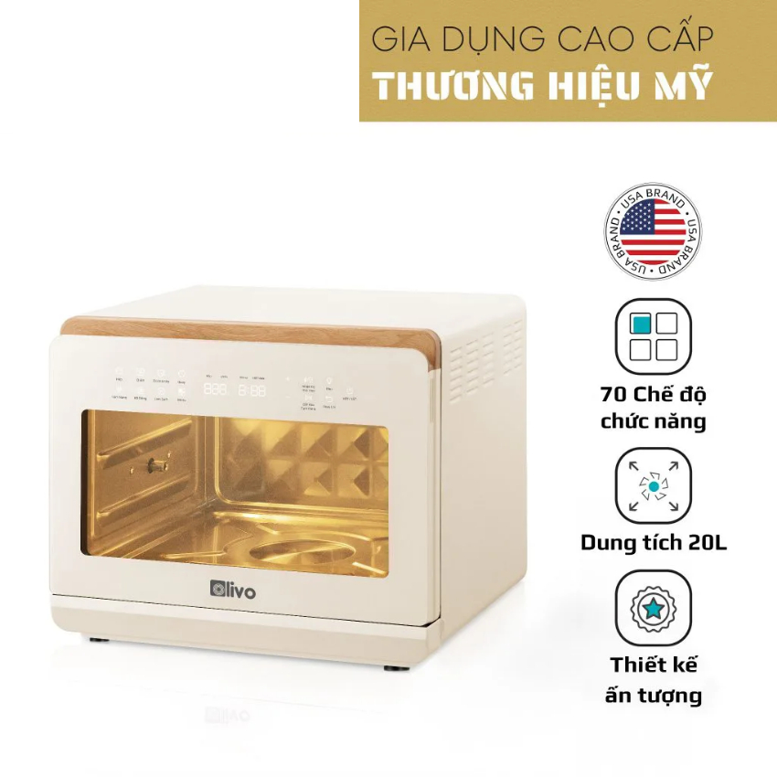 [CHÍNH HÃNG] Nồi Chiên Hơi Nước OLIVO SF20 PRO - Dung Tích 20L - Thương Hiệu Mỹ - Bảo Hành 24 Tháng,