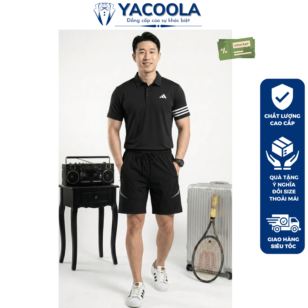 Bộ quần áo nam mùa hè vải mát chuẩn phom xịn đẹp Hàng Cao Cấp Yacoola YH6-5012 Set đồ nam cộc tay dạ