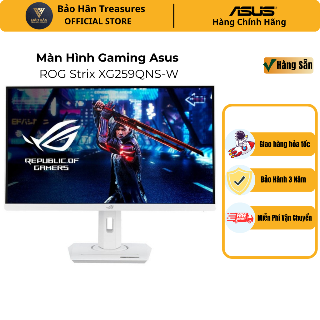 Màn hình ASUS ROG Strix XG259QNS-W (24.5 inch/FHD/Fast IPS/380Hz( OC)/0.3ms) - Hàng Chính Hãng