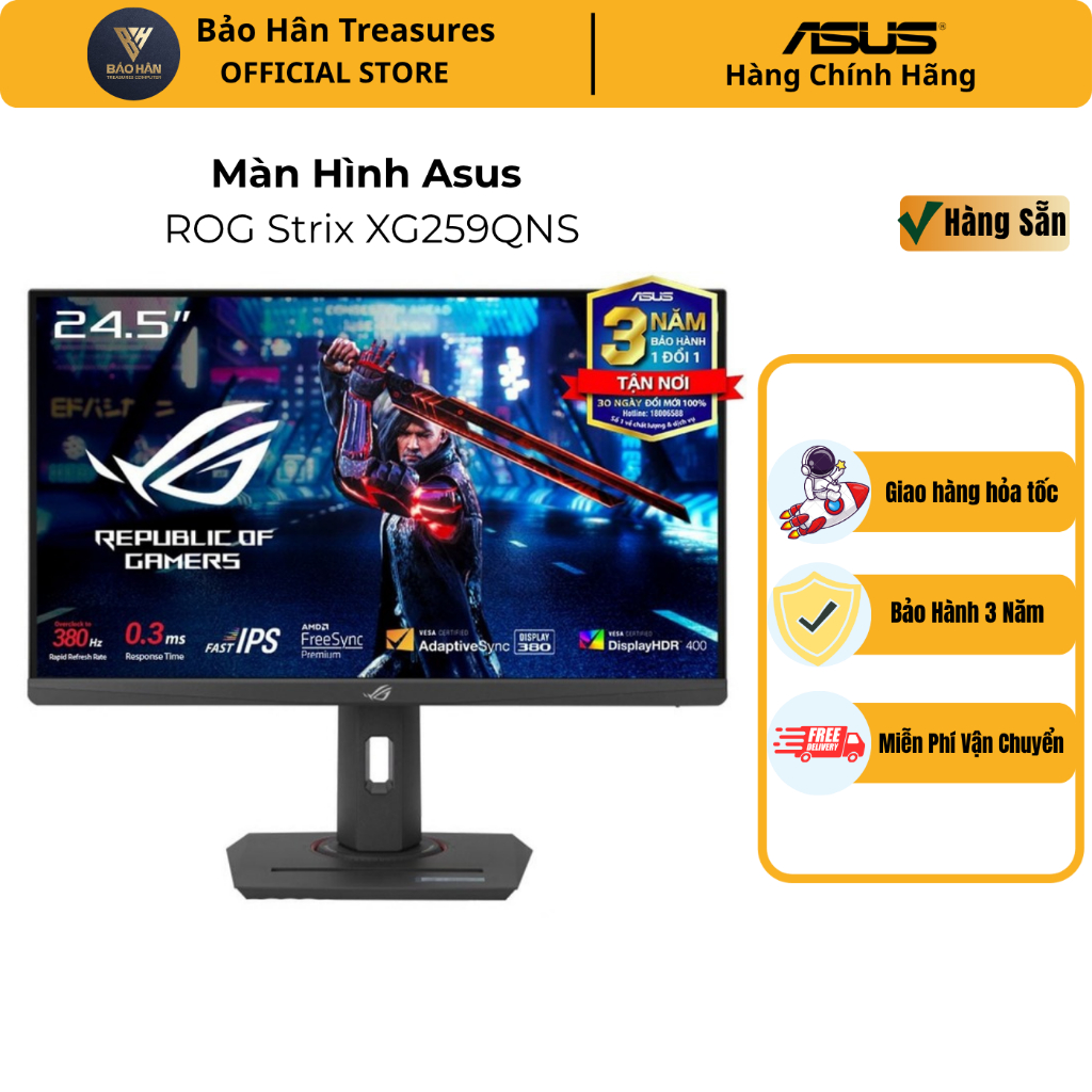 Màn Hình Gaming Asus ROG Strix XG259QNS 25" Fast IPS FHD 380Hz 1ms GTG  - Hàng  Chính Hãng