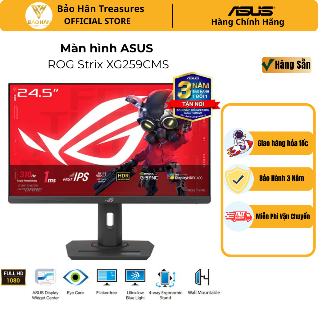 Màn Hình Gaming Asus ROG Strix XG259CMS 25 Inch/ FHD/ IPS/ 310Hz/ 1ms - Hàng Chính Hãng