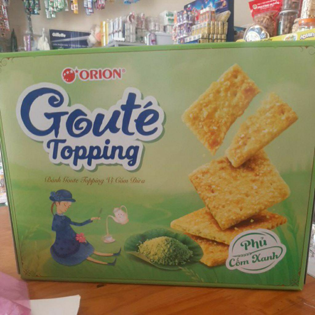 Bánh Goute topping vị cốm dừa