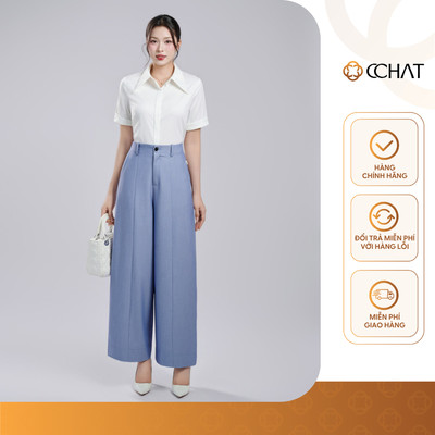 Quần Ống Rộng 𝐂𝐂𝐇𝐀𝐓 Dáng Suông Công Năng TB Cạp Chun Sau Chất Liệu Tuytsi Cao Cấp 25QDS2037ST