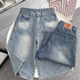 Quần Short Jean Nữ Dáng Lửng Ống Suông Lưng Cạp Cao Vải Cotton Mềm Mát Không Co Giãn Q441