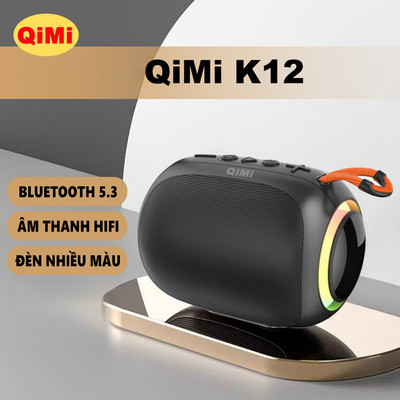 Loa Di Động Bluetooth QiMi K12 - Hỗ Trợ Đa Kết Nối, Pin Trâu Chống Nước, Âm Thanh Vòm Rõ Nét Nhỏ Gọn