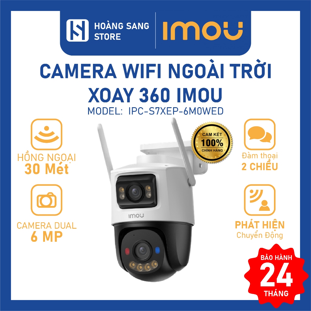 Camera wifi ngoài trời Xoay 360 IMOU IPC-S7XEP-6M0WED (Cruiser Dual 2 6M)