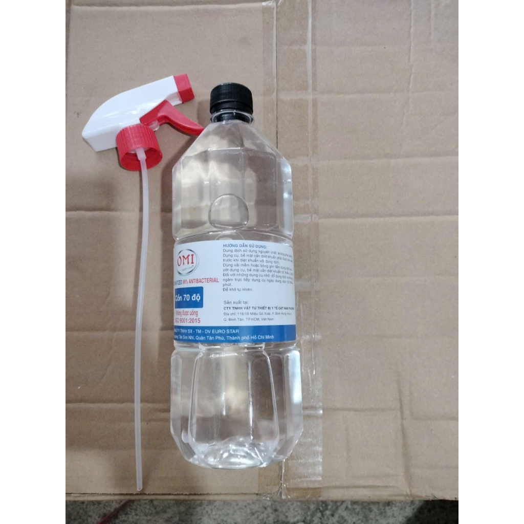 Dung dịch sát khuẩn 70 và 90 độ chai 1 lít kèm vòi xịt. Cồn sát khuẩn