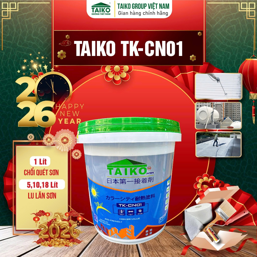 [Thùng 10L] Sơn Chống Nóng TAIKO CN01 – Giảm Nhiệt Mái Tôn, Tường, Bê Tông, Téc Nước Hiệu Quả