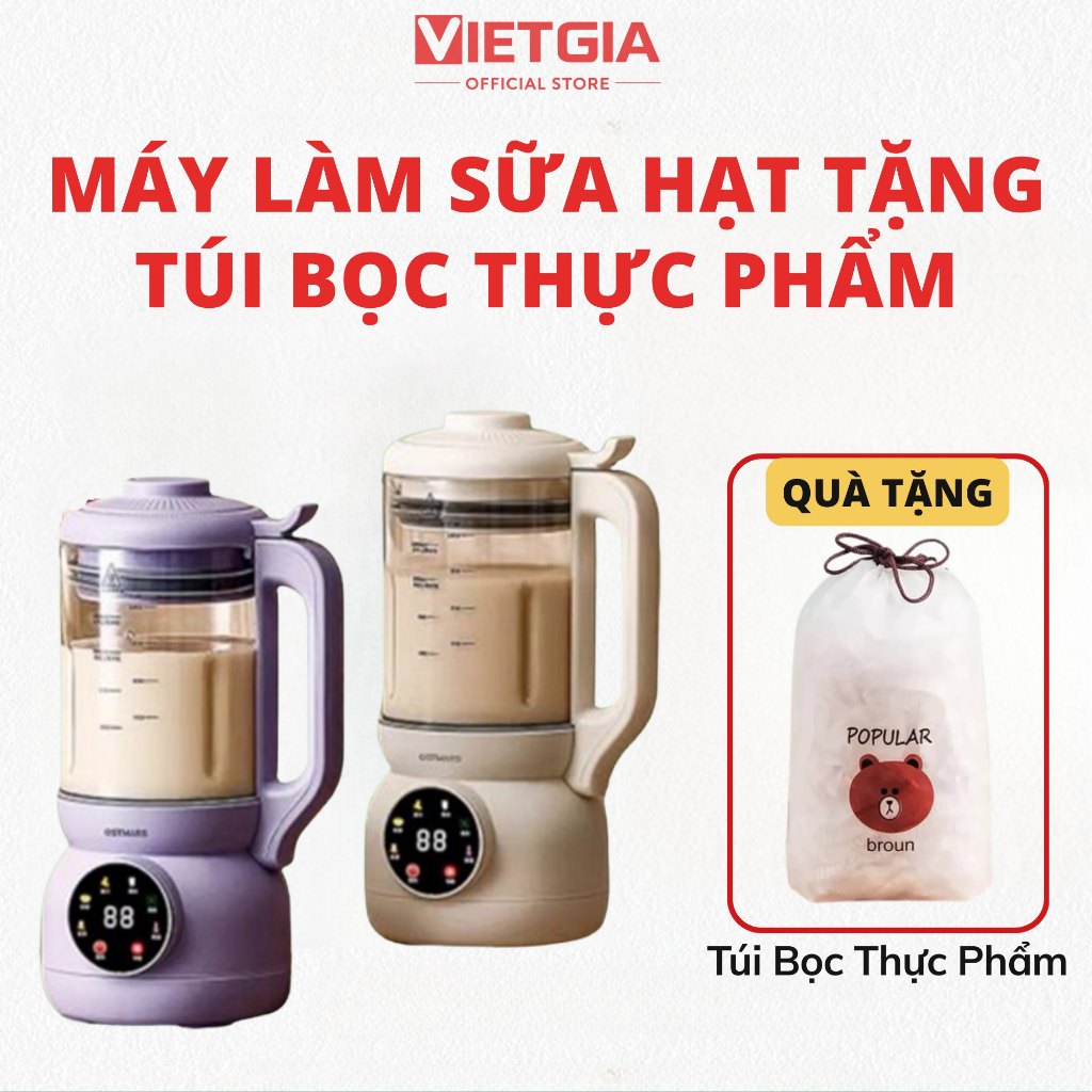 Máy Làm Sữa Hạt Đa Năng OSTMARS 1100ml Kèm Quà Tặng - Xay Sữa Hạt, Sinh Tố, Nấu Cháo [Tiếng Việt]