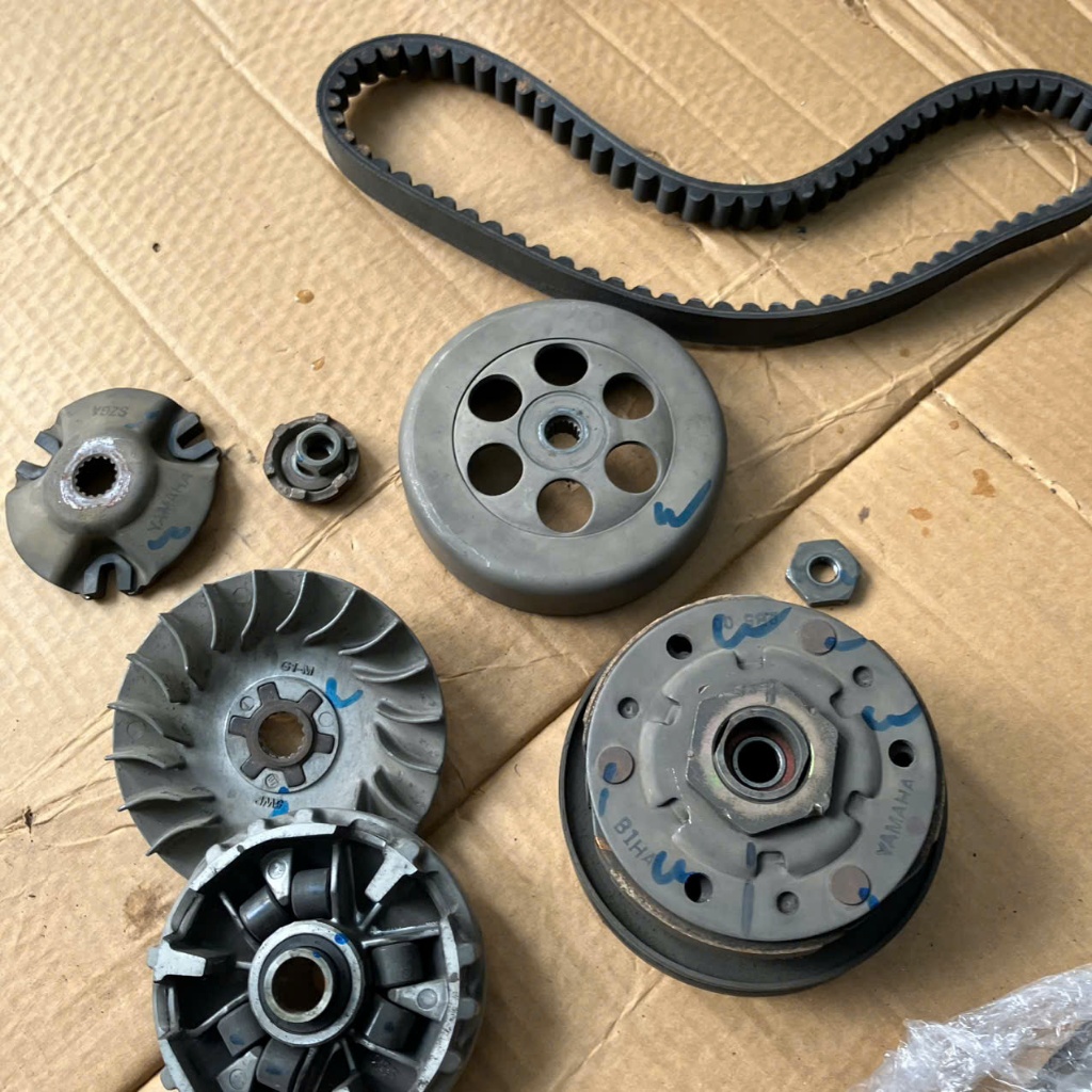 Full bộ côn nồi trước sau, dây curoa, bi nồi kèm gioăng các đời xe Mio nhỏ, Mio Ultimo/Classico (hàn