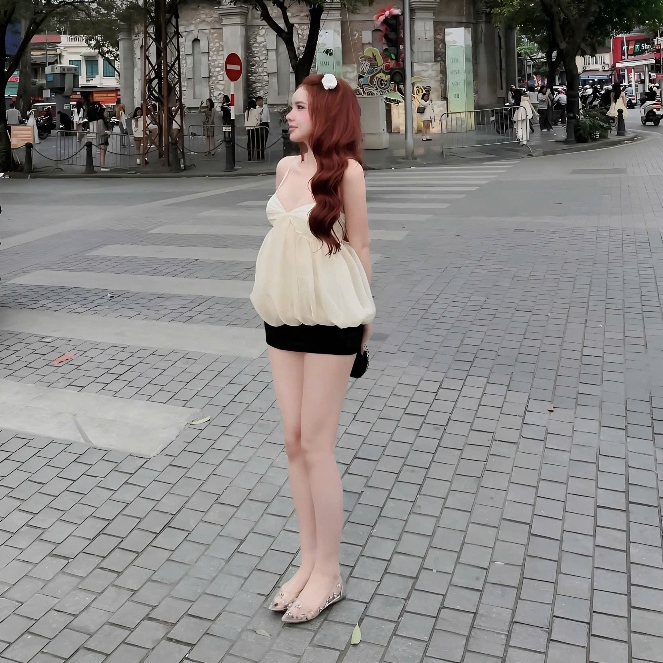 Áo 2 Dây Babydoll Dáng Bí Bồng Xòe Sang Chảnh Chất Liệu Tơ Óng Mềm Mại | BigBuy360 - bigbuy360.vn