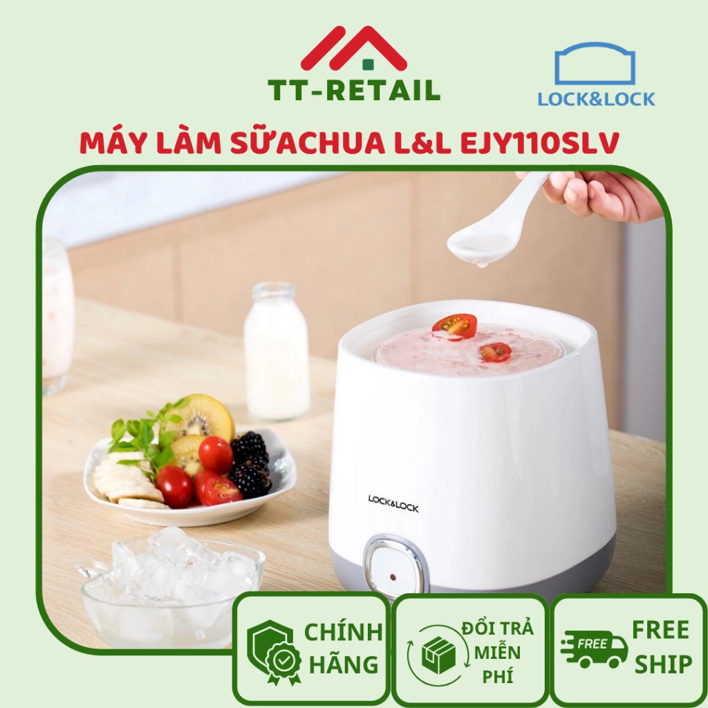 Máy làm sữa chua tự động Lock&Lock EJY110SLV 1L tiết kiệm điện thiết kế hiện đại