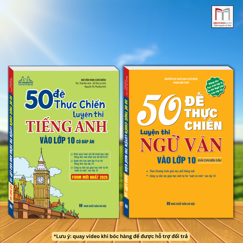 Sách - 50 Đề thực chiến luyện thi vào lớp 10 (có đáp án, dành cho học sinh lớp 9 ôn vào 10)