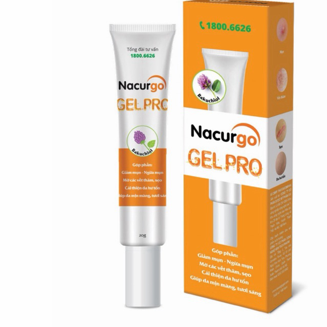 Gel ngừa sẹo Mụn, Thâm sẹo do Mụn và Mụn ngừa diện rộng : Nacurgo Gel Pro ( 20g)